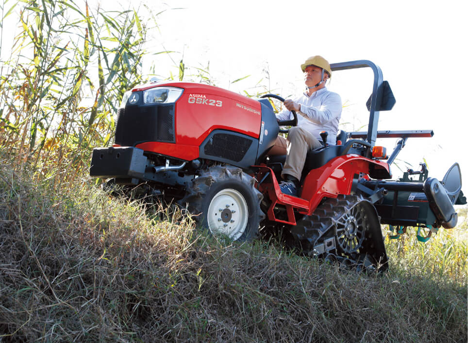 傾斜地や坂道でも高い安定性