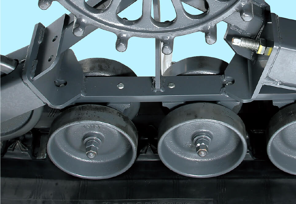 強度の高い両持ち転輪