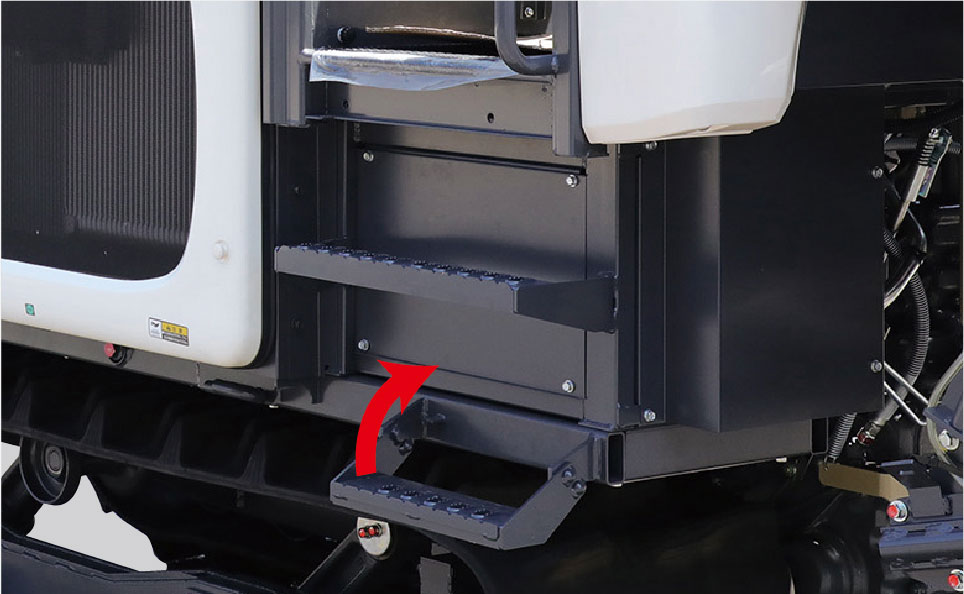 乗降ステップ運転席格納操作